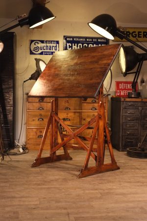 table a dessin ancienne 1930 tout en bois DARNAY