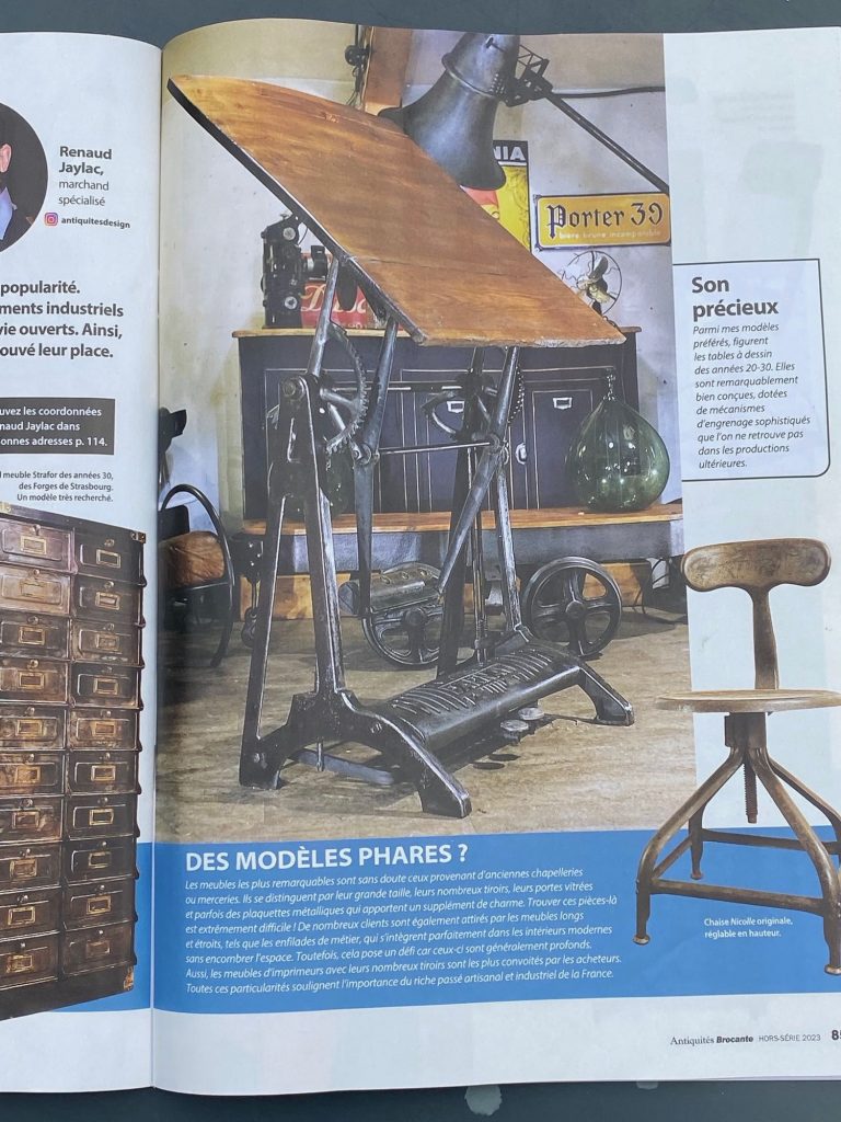 article de presse dans magasine de brocante renaud jaylac
