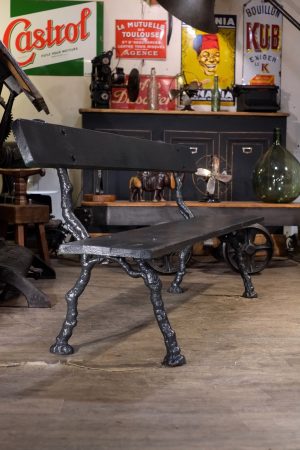 banc ancien fonte et bois 1880 4
