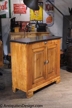 buffet 2 portes ancien meatl et bois zinc 1