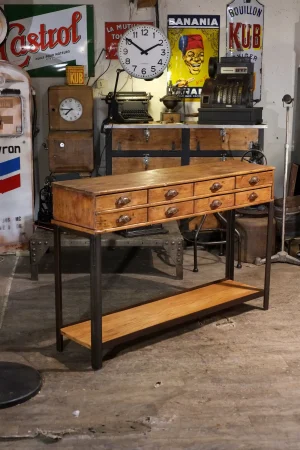 console meuble de metier etroit en bois massif 1930 10 resultat