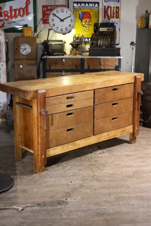 meuble atelier ancien établi transforme en rangement